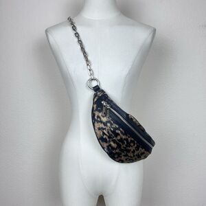 Zara Purse Crossbody Belt Bag Chain Animal Print Leopard Cheetah Satin Mobwife